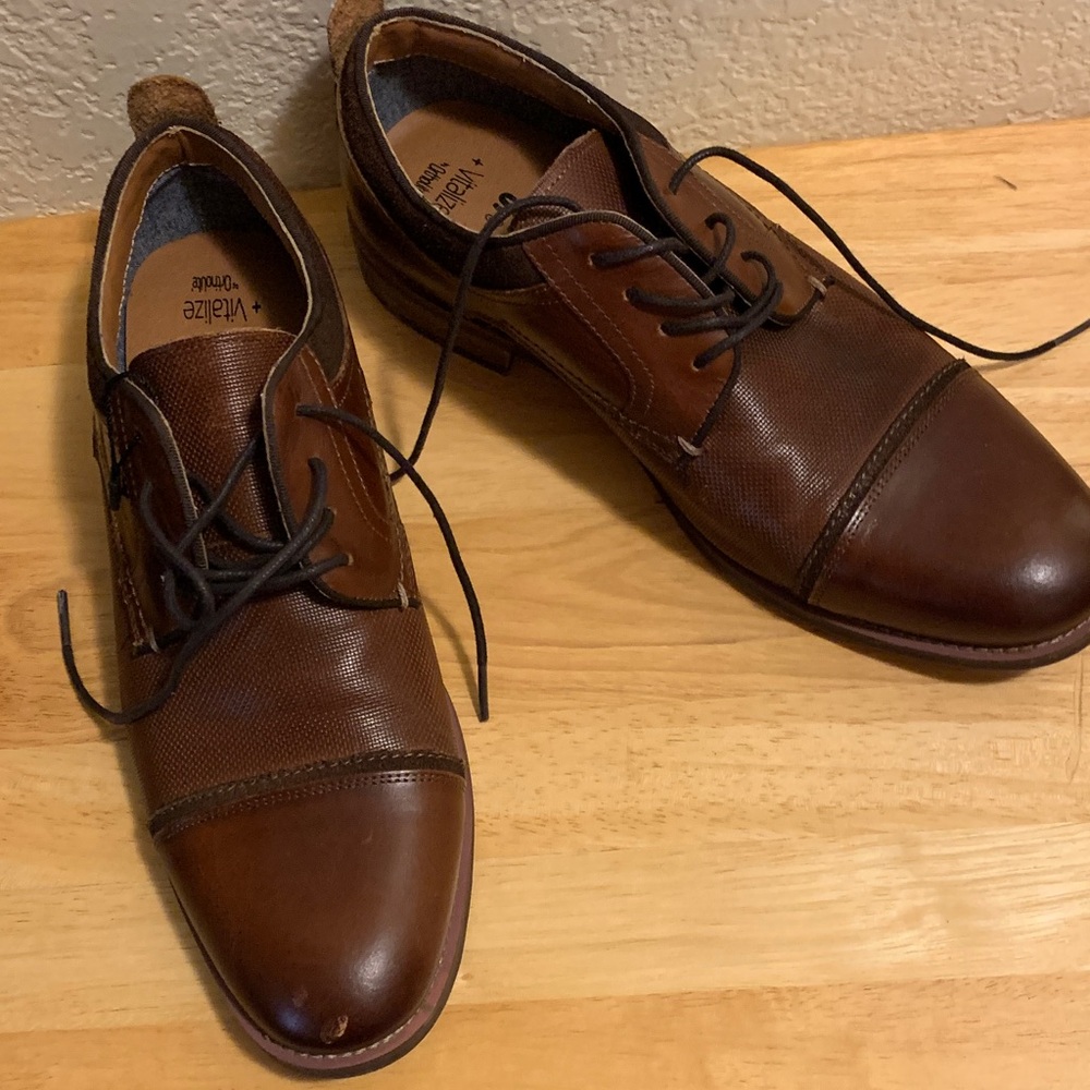 Sonoma Goods For Life Men's Cognac Leather Oxford Shoes - Size 9M